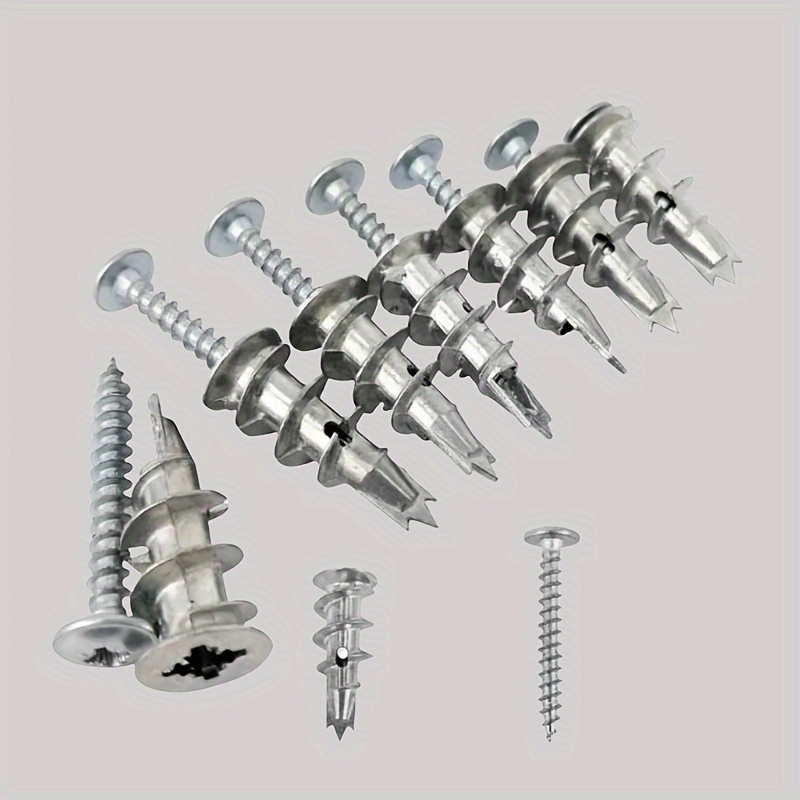 Drywall Anchor Screw - 25 ชุดสกรูขยายแบบเกลียวเคลือบเพชร，สกรูยึดผนังโลหะสำหรับงานหนัก，สกรูขยายแบบเกลียว，แบบฝัง