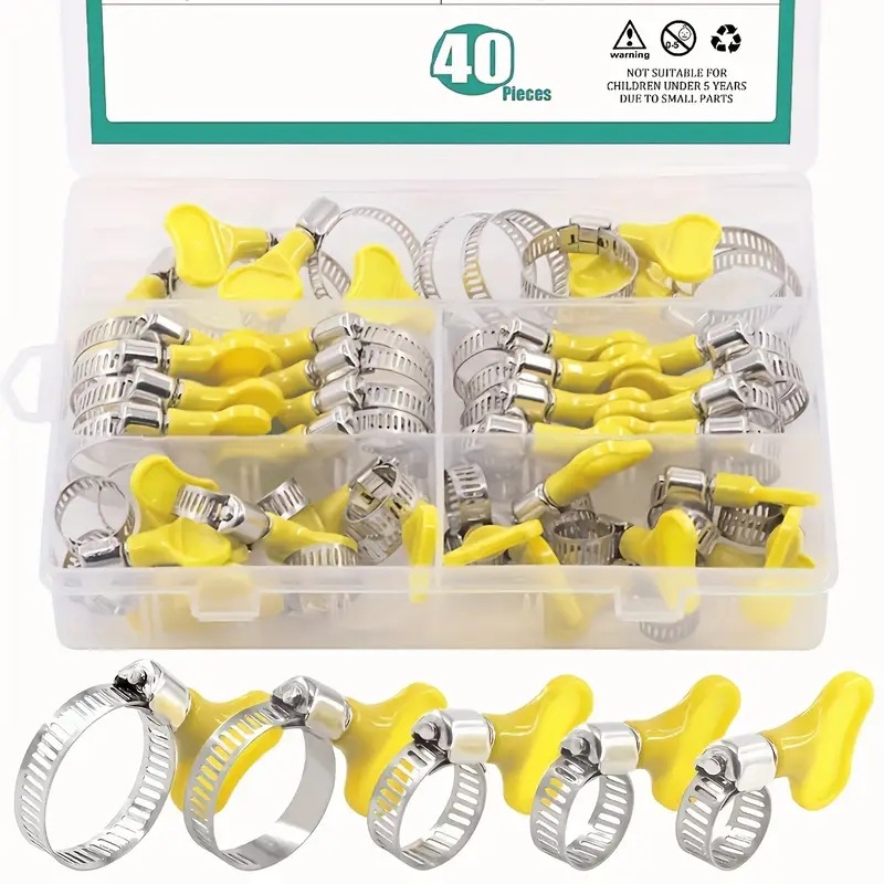 Hose Clamp Assorted - ชุดแคลมป์รัดสายแบบสปริง 40 ชิ้น ขนาด 5/16-1-1/8 นิ้ว