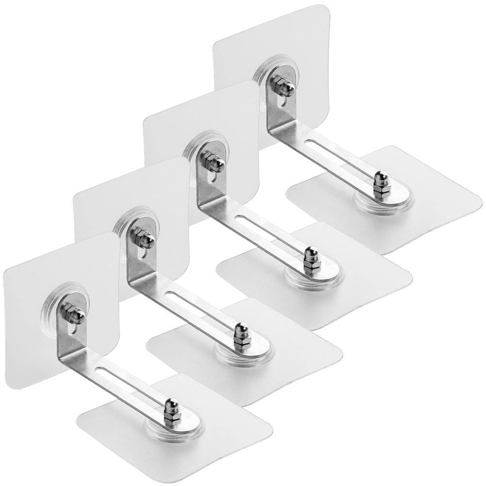 Wall Anchor Plastic - 4 ชิ้นเฟอร์นิเจอร์ Wall Anchors Anti เคล็ดลับไม่มีเจาะสแตนเลสอะคริลิคตู้หนังสือความปลอดภัยตู้ล็อคสายรัด