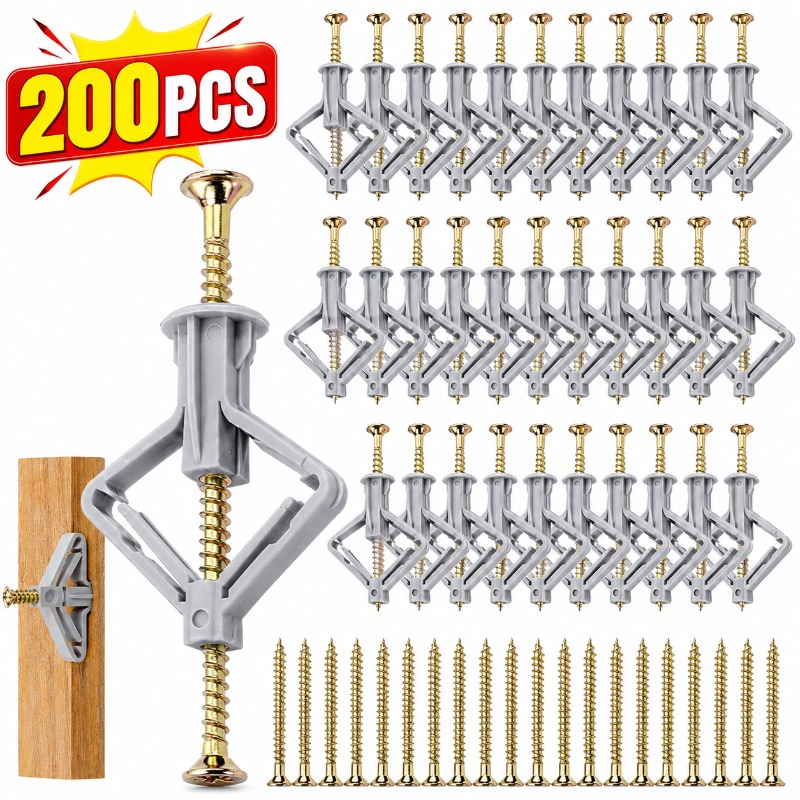 Drywall Anchor Screw - ชุดอุปกรณ์ยึดผนังยิปซัมแบบเจาะเอง 20-200 ชิ้น สำหรับยึดแผ่นยิปซัมและท่อต่างๆ