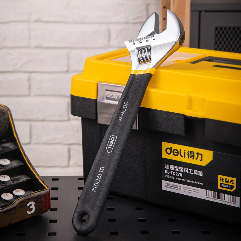 Pipe Wrench Adjustable - Deli ประแจปรับรถจักรยานประแจ DIP พลาสติกเหล็กคาร์บอน Universal Spanner