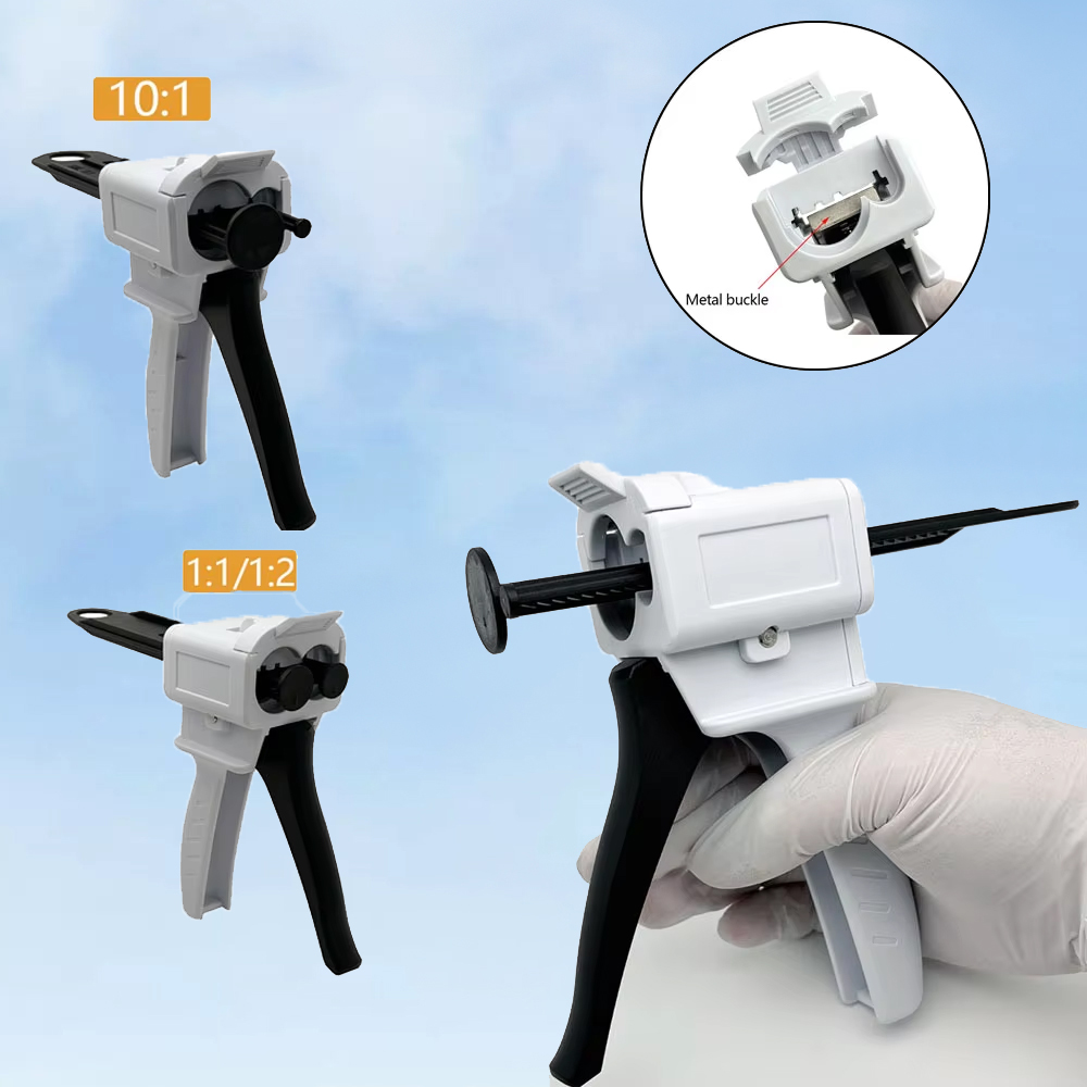 Caulking Gun Dispensing - ปืนผสมยางซิลิโคนสำหรับงานพิมพ์ฟัน อัตราส่วนผสม 1:1/1:2 อเนกประสงค์ ปืนผสมอัตราส่วน 10:1