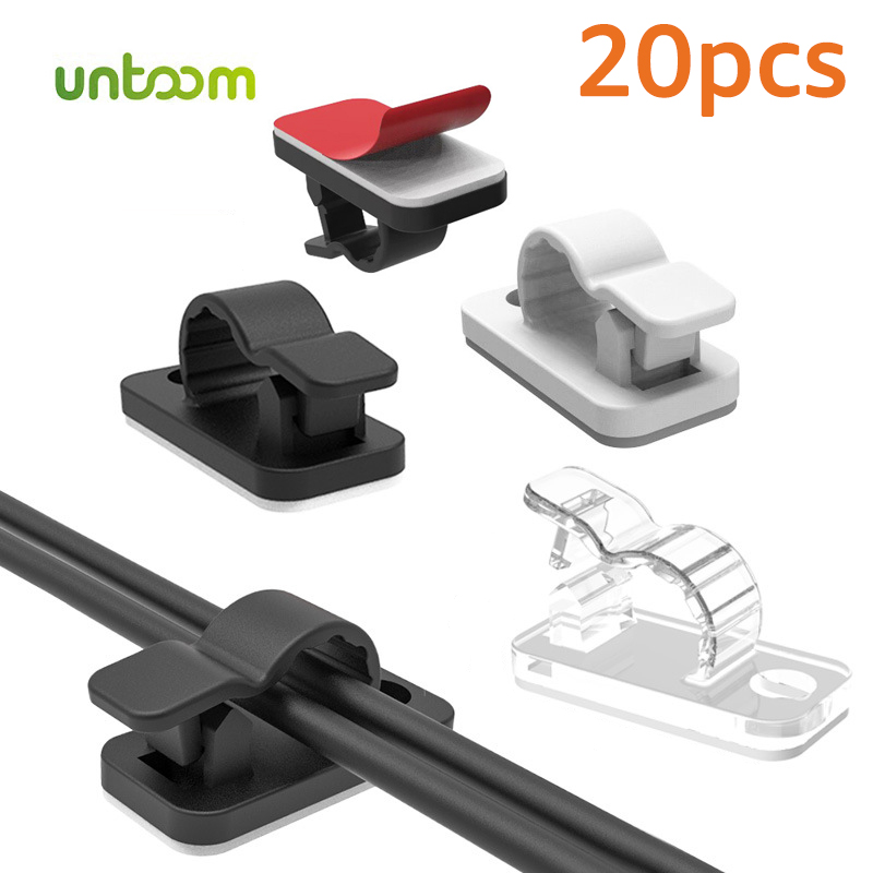Wall Anchor Plastic - Untoom 20 ชิ้นสายคลิปการจัดการสายเคเบิล Wire Manager ผู้ถือสายไฟ