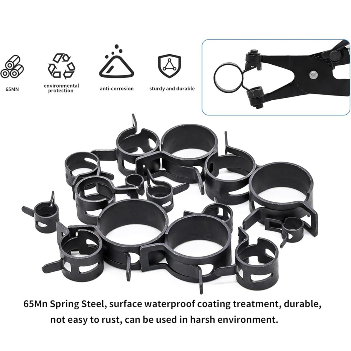Hose Clamp Assorted - ชุดอุปกรณ์รัดสายสปริง N21R 130 ชิ้น ขนาด 6-25