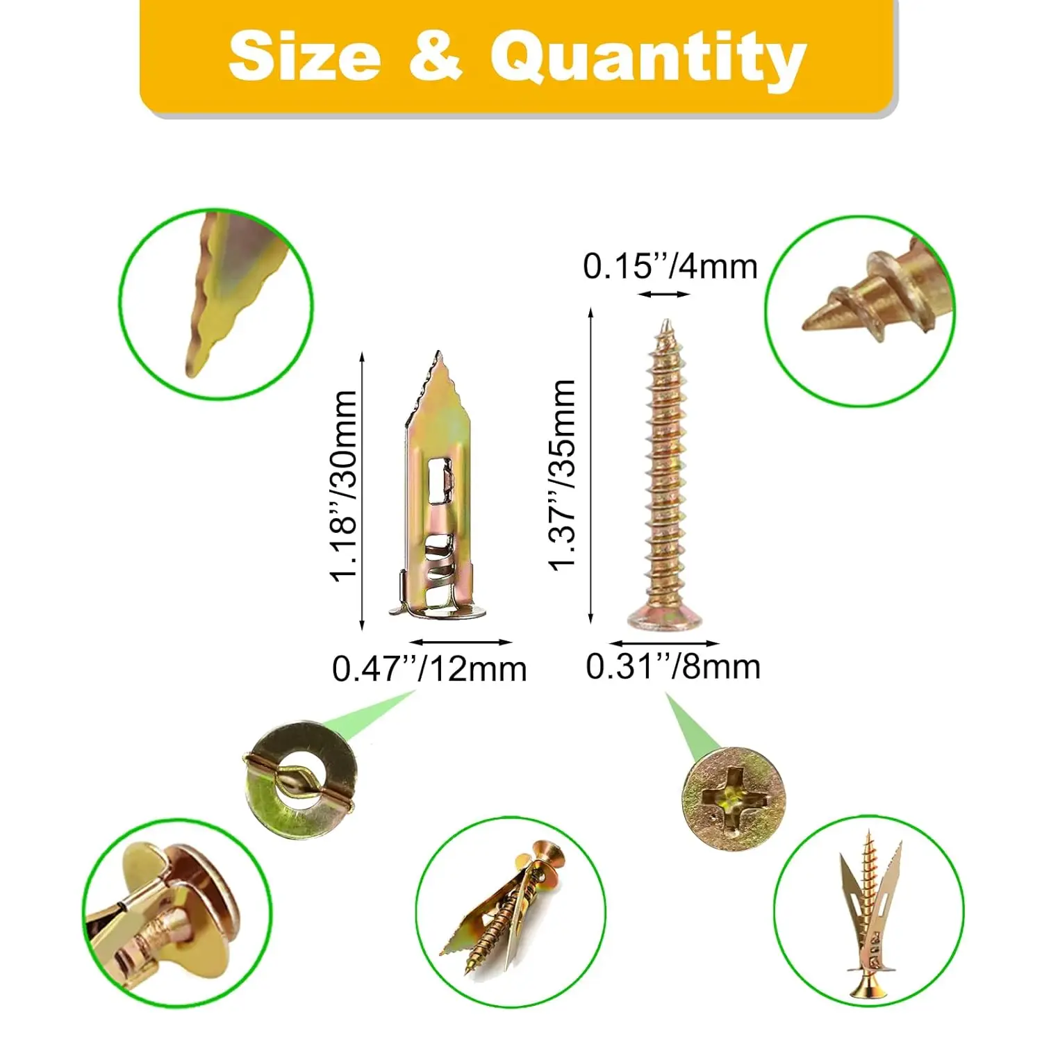 สกรูยึดแบบเจาะตัวเอง 30/60/100 - Drywall Anchor Screw บทวิจารณ์และราคา