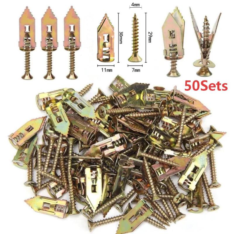 ชุดอุปกรณ์ยึดผนังแบบเจาะรู 50  - Drywall Anchor Screw บทวิจารณ์และราคา