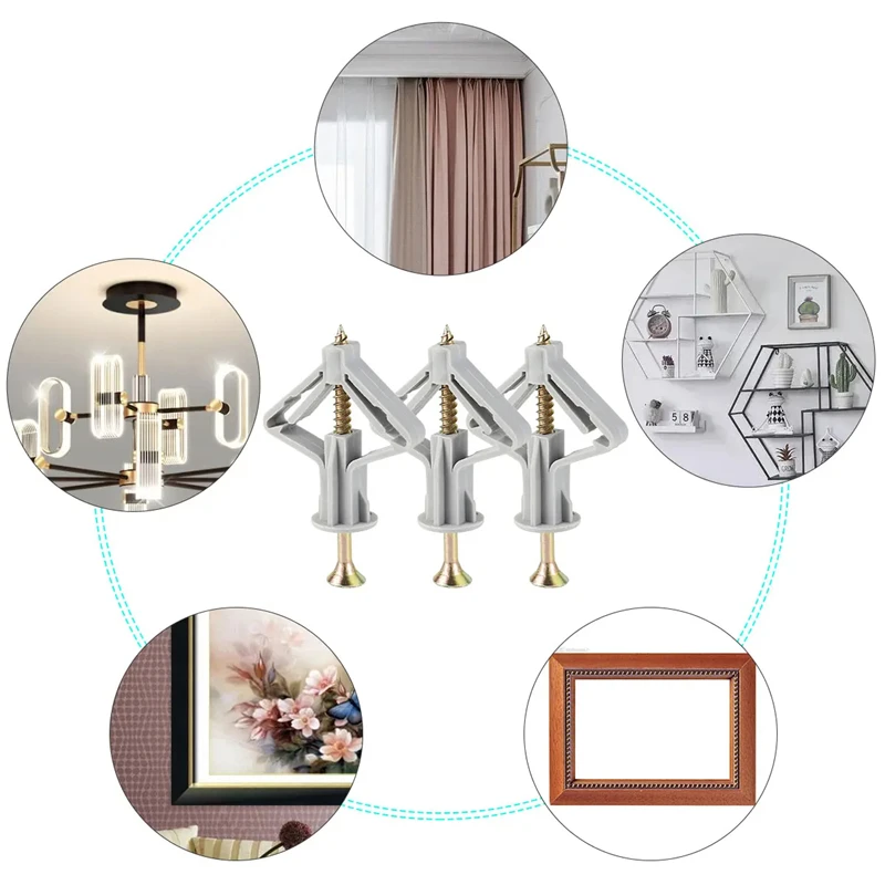 50/100pcs ประเภทผีเสื้อพลาสติก - Drywall Anchor Screw บทวิจารณ์และราคา