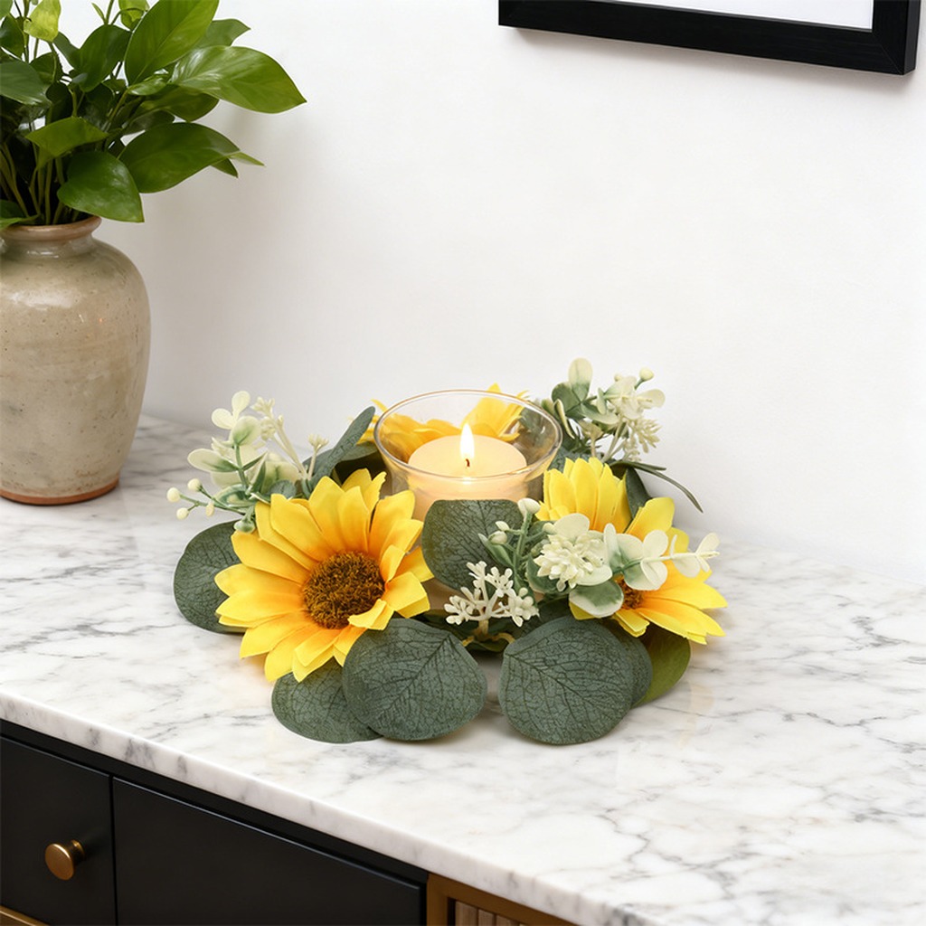 พวงหรีดดอกทานตะวันประดิษฐ์ น้ำ - Home Improvement Store บทวิจารณ์และราคา