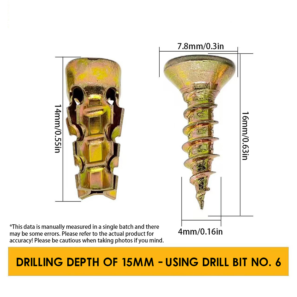 6*14 มม.บานพับประตูซ่อมสกรูสั้ - Drywall Anchor Screw บทวิจารณ์และราคา