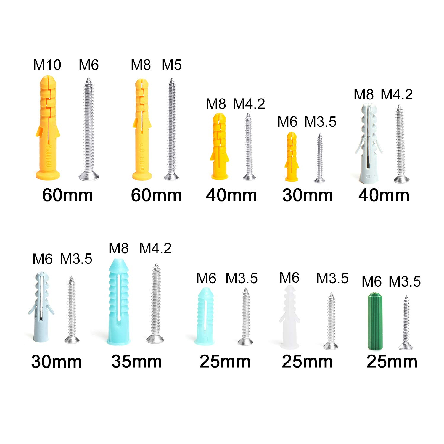482ชิ้น/เซ็ตขยายพลาสติก Drywal - Drywall Anchor Screw บทวิจารณ์และราคา