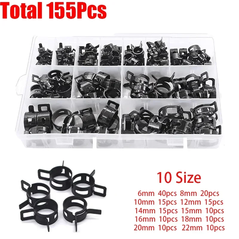 155 ชิ้นสปริงแบนด์ท่อแคลมป์ชุด - Hose Clamp Assorted บทวิจารณ์และราคา